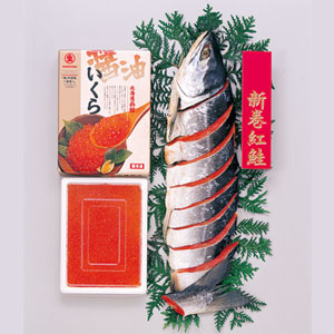 【年末年始限定】マルナマ食品　紅鮭切身いくら醤油漬セット